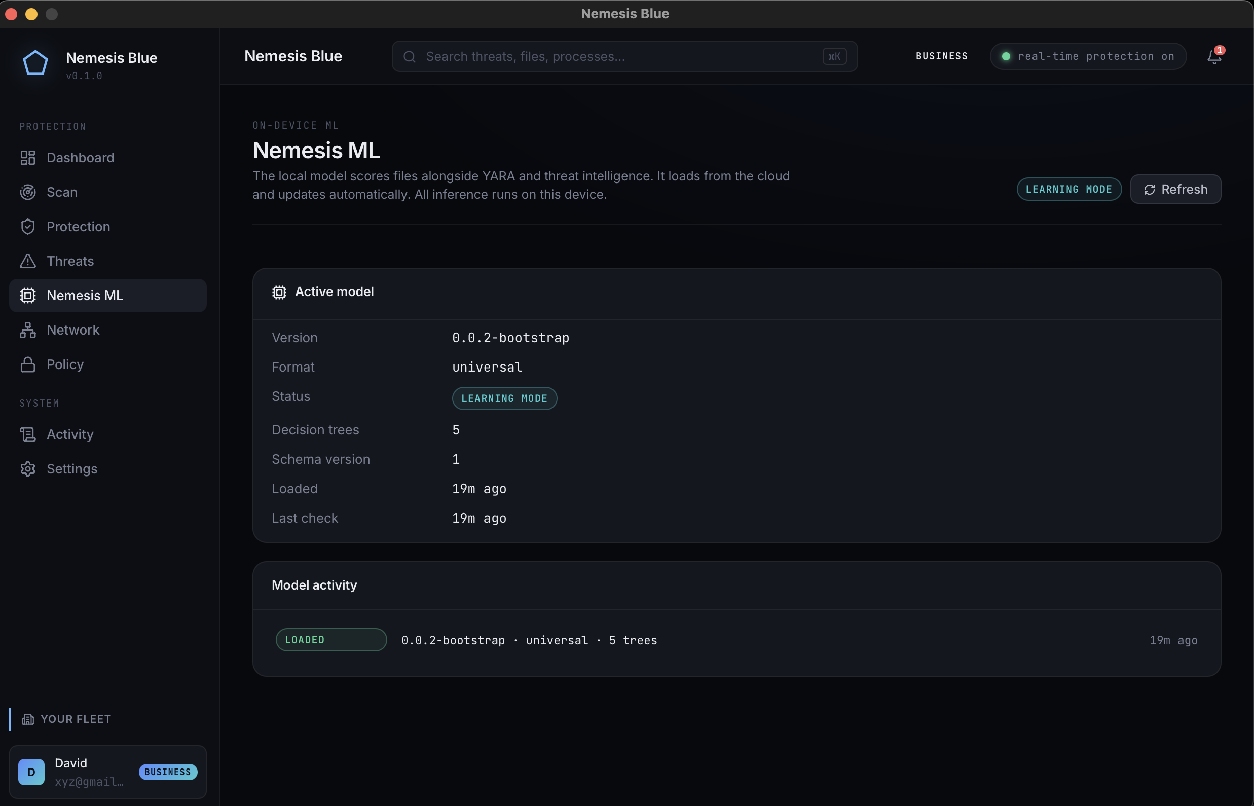 Nemesis Blue endpoint protection app